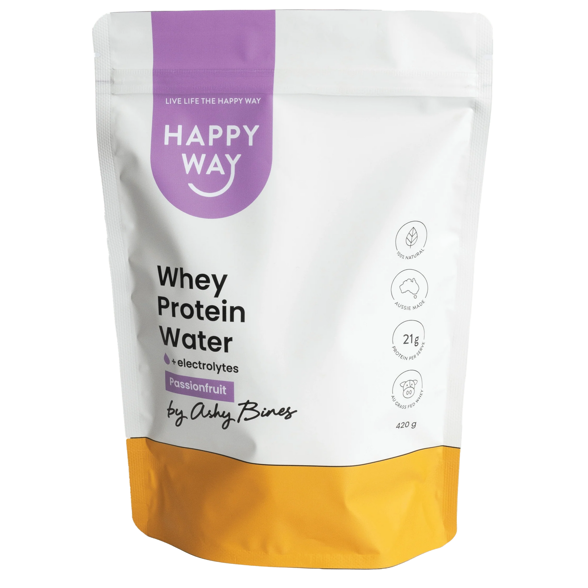 Happyway Whey Protein Water +electrolytes Passionfruit 420g