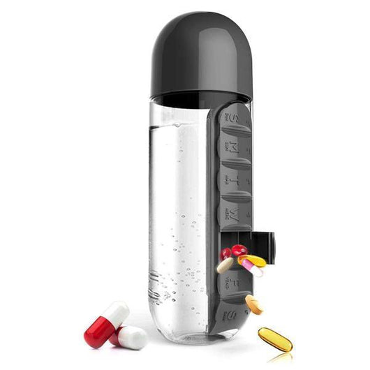 Healthland Pills and Capsules Organizer Water Bottle 600ml