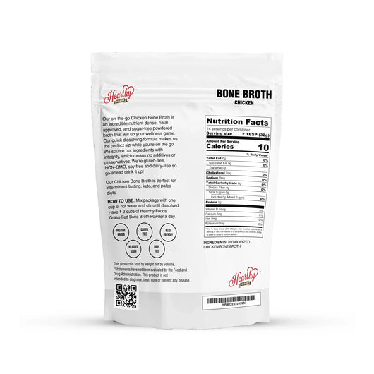 Healthy Foods Bone Broth Chicken Halal Certified Pasture Raised Sugar Free Gluten Free Dairy Free 454g