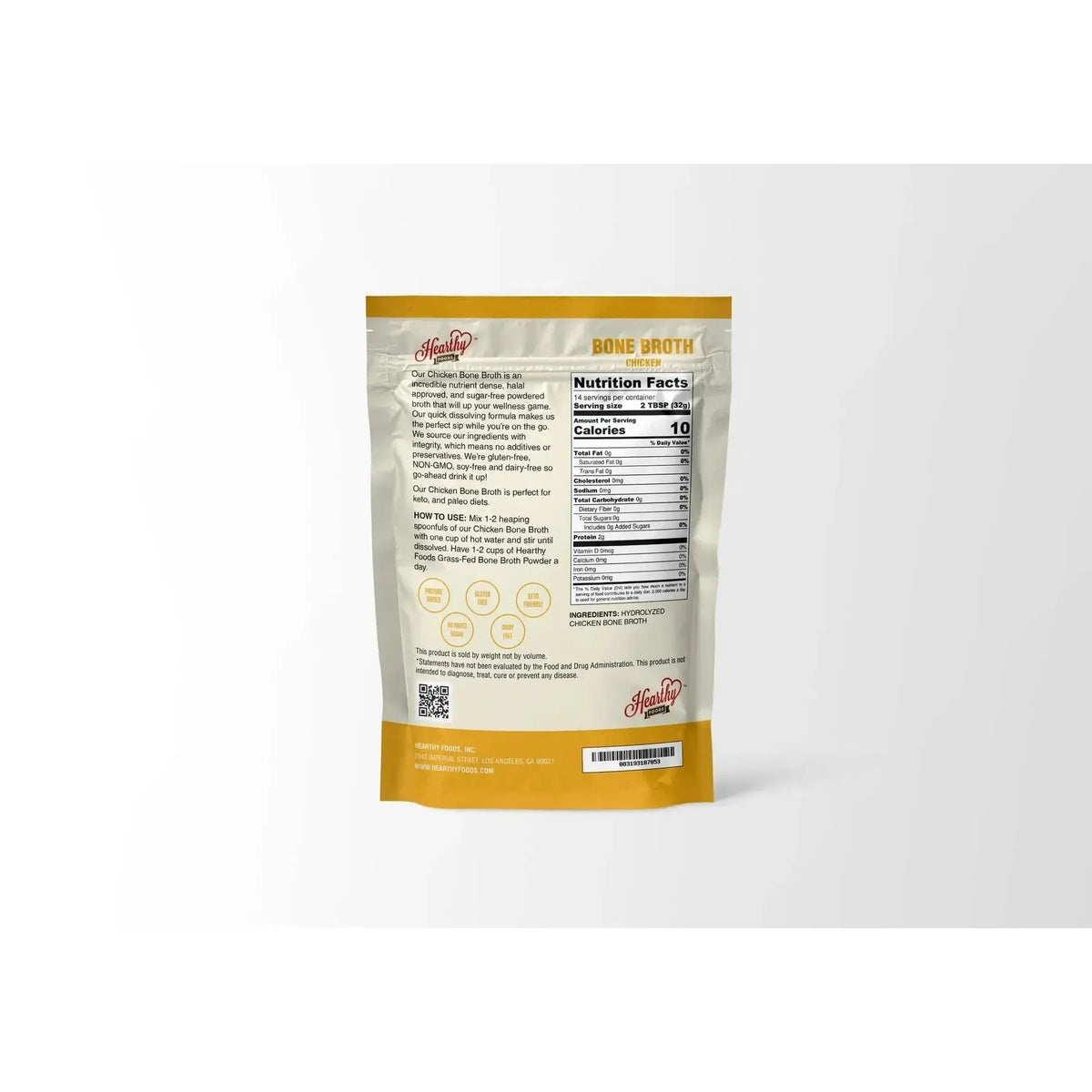 Healthy Foods Bone Broth Chicken Halal Certified Pasture Raised Sugar