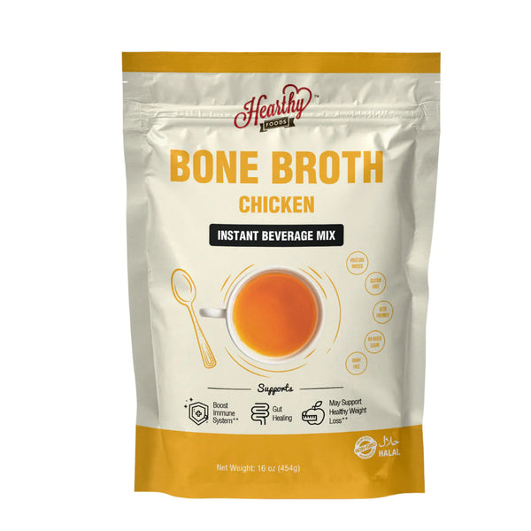 Healthy Foods Bone Broth Chicken Halal Certified Pasture Raised Sugar Free Gluten Free Dairy Free 454g