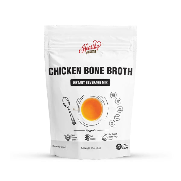 Healthy Foods Bone Broth Chicken Halal Certified Pasture Raised Sugar Free Gluten Free Dairy Free 454g