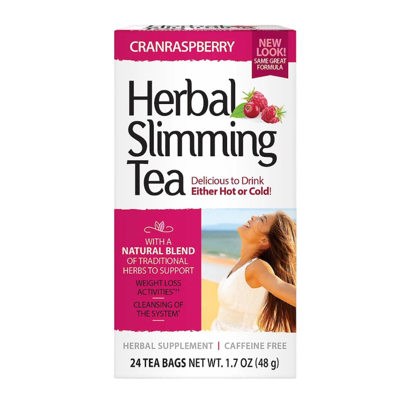 Herbal Slimming Tea Senna Leaves, Cranraspberry, Caffeine Free, 24 Tea Bags, 1.7 oz (48 g)