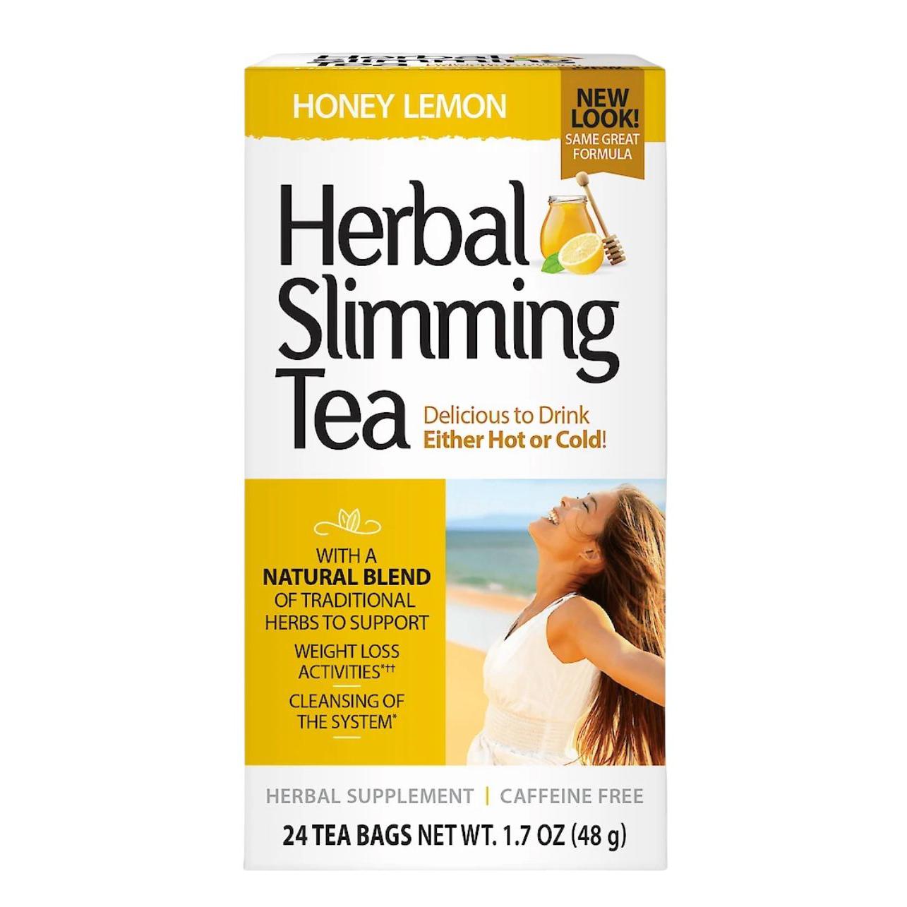 Herbal Slimming Tea Senna Leaves, Honey Lemon, Caffeine Free, 24 Tea Bags, 1.7 oz (48 g)