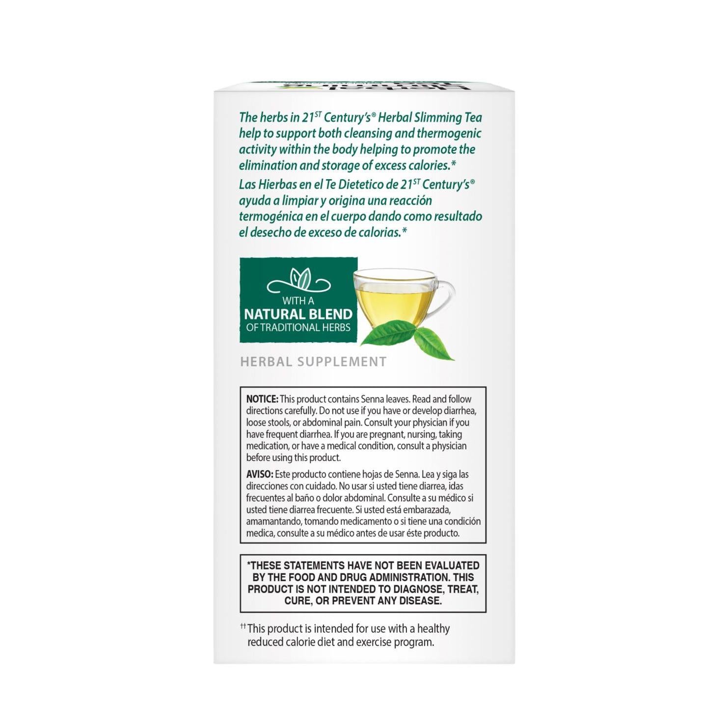 Herbal Slimming Tea With Senna Leaves & Green Tea, 24 Tea Bags, 1.7 oz (48 g)