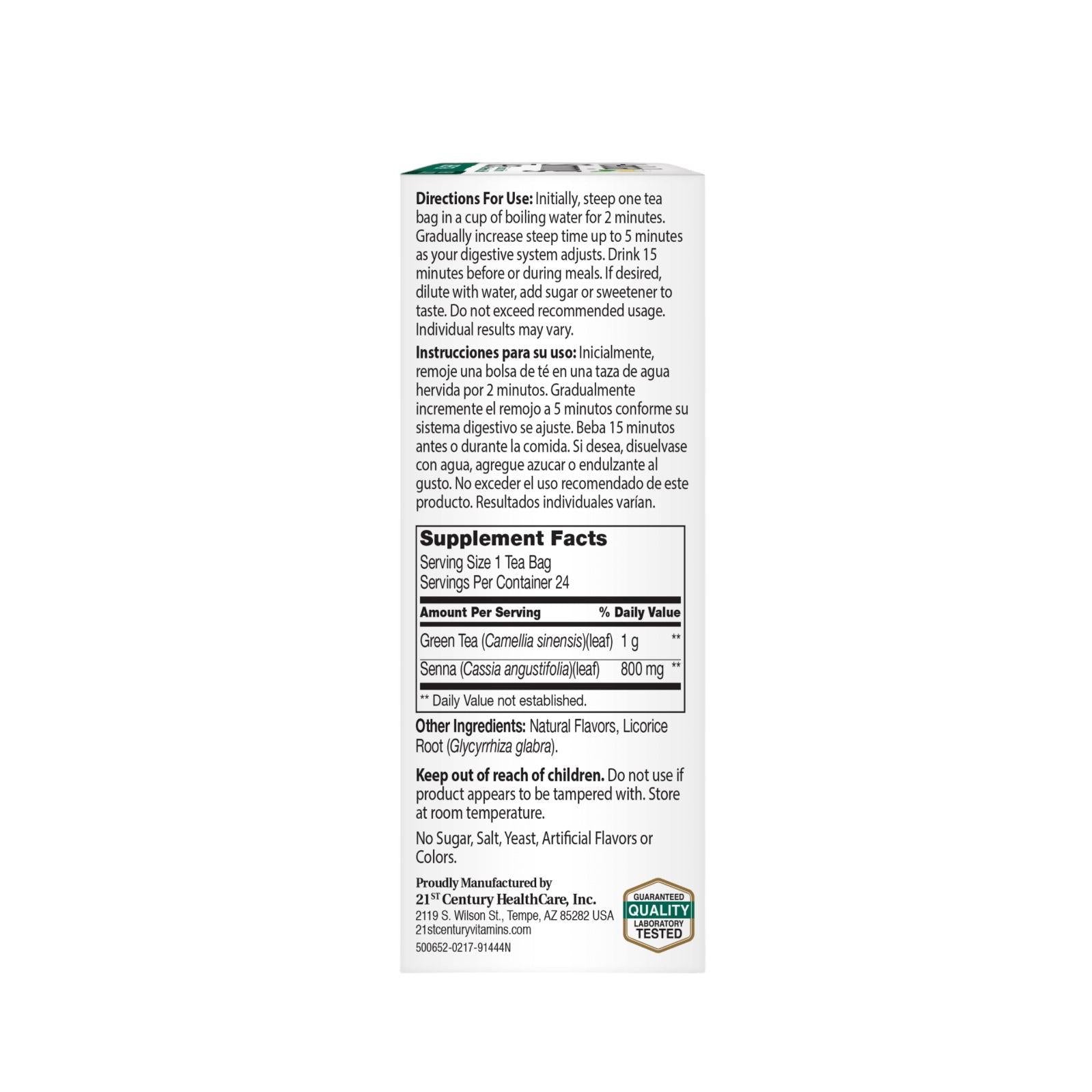 Herbal Slimming Tea With Senna Leaves & Green Tea, 24 Tea Bags, 1.7 oz (48 g)