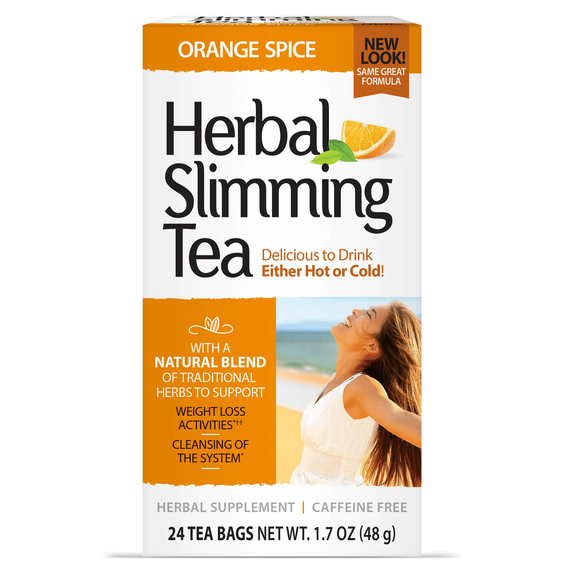 Herbal Slimming Tea With Senna Leaves, Orange Spice - 24 Tea Bags 1.7 oz (48G)