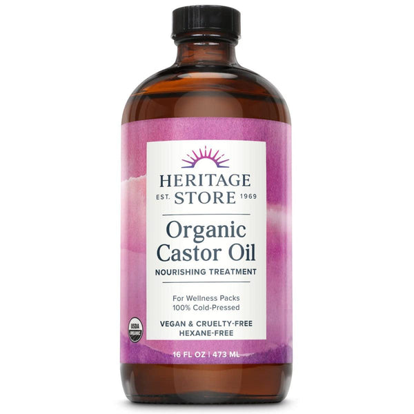 Heritage Store Organic Castor Oil Cold-Pressed 473ml