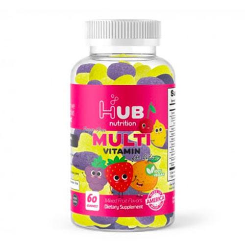 Hub Nutrition Sugar Free Multi Vitamin for Kids Mixed Fruit Flavor Non-GMO 60 Gummies