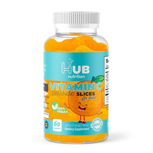 Hub Nutrition Vitamin C For Kids Orange Flavor Non-GMO 60 Gummies