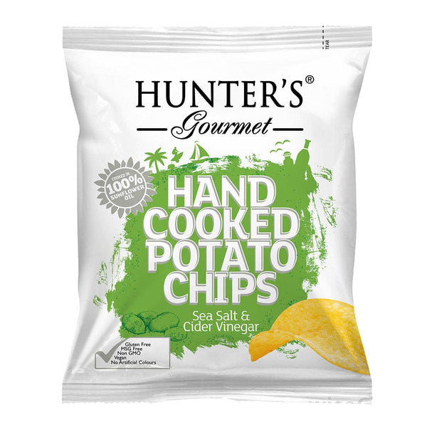 Hunter’s Gourmet Hand Cooked Potato Chips Sea Salt & Cider Vinegar 40g