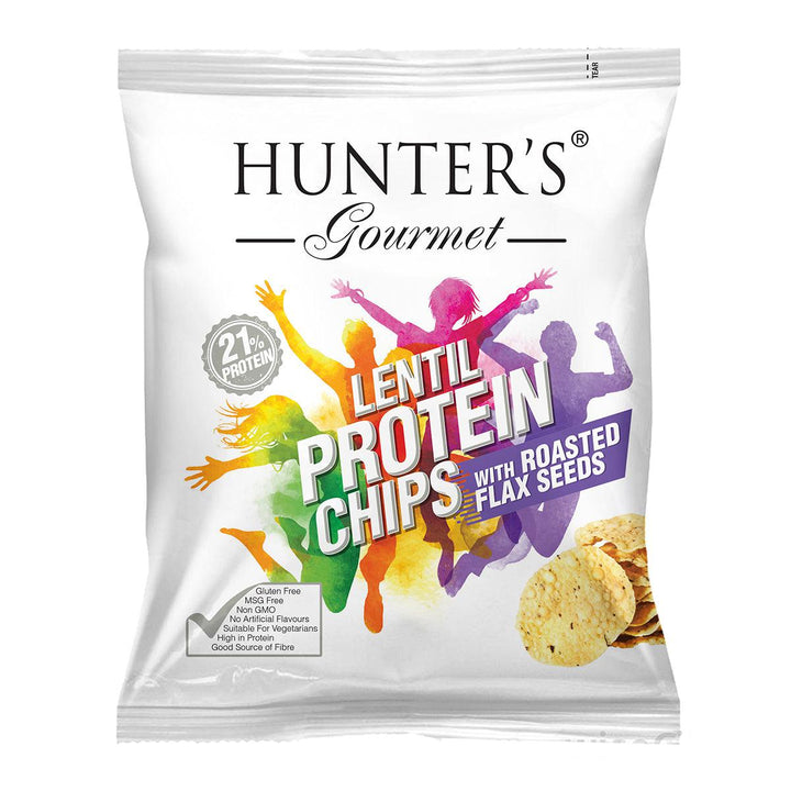 Hunter’s Gourmet Lentil Protein Chips – with Roasted Flax Seeds 25gm