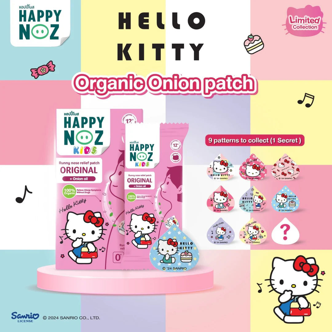Happy Noz Onion Sticker - Original Formula Hello Kitty Nasal Congestion 6pcs