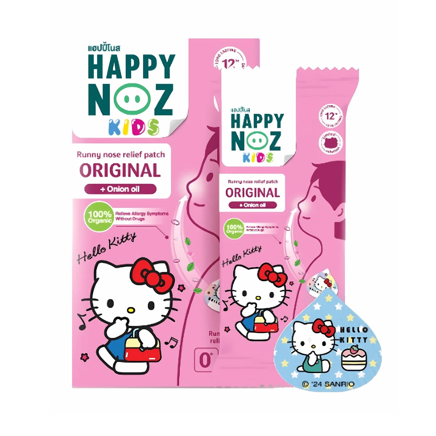 Happy Noz Onion Sticker - Original Formula Hello Kitty Nasal Congestion 6pcs