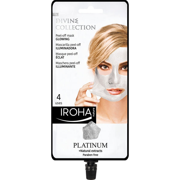 IROHA nature DIVINE COLLECTION Peel-off mask GLOWING PLATINUM+ natural extracts Paraben free 25ml