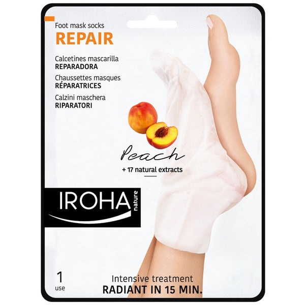 IROHA nature Foot mask socks REPAIR PEACH+17 natural extracts 2x9ml