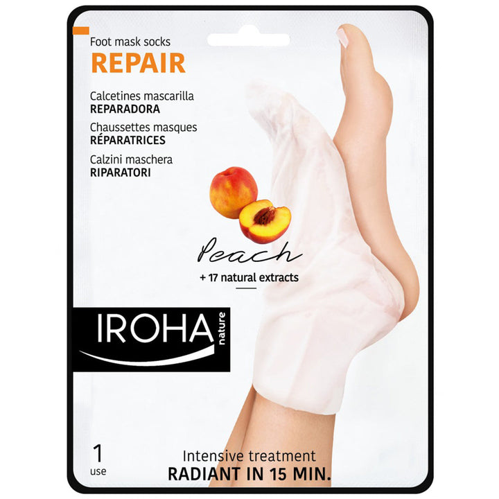 IROHA nature Foot mask socks REPAIR PEACH+17 natural extracts 2x9ml