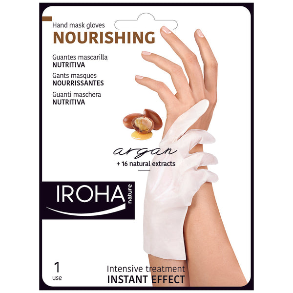 IROHA nature Hand & Nail mask Gloves NOURISHING ARGAN+16 natural extracts 2x9ml