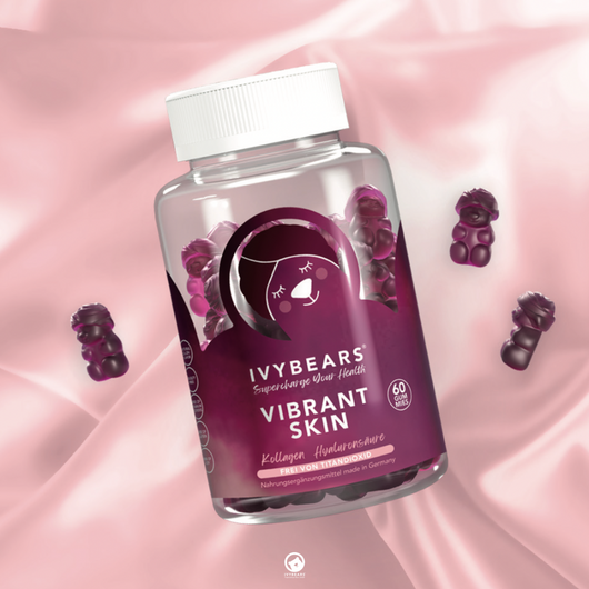 IvyBears Vibrant Skin With Collagen, hyaluronic acid and Vitamin B2 60 Gummies Vegan and Halal Certified