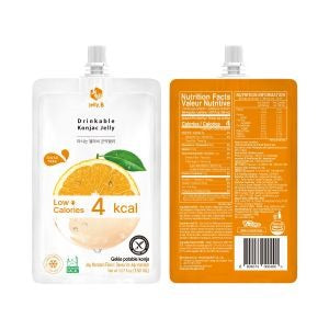 JELLY.B Drinkable Konjac Jelly Mandarin Healthy and Natural Weight Loss Diet Drink 0 Gram Sugar, Low Calorie 150ml