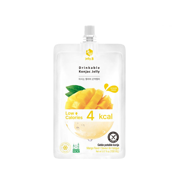 JELLY.B Drinkable Konjac Jelly Mango Healthy and Natural Weight Loss Diet Drink 0 Gram Sugar, Low Calorie 150ml