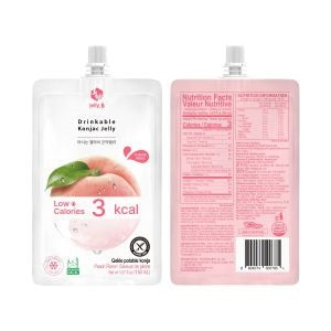 JELLY.B Drinkable Konjac Jelly Peach Healthy and Natural Weight Loss Diet Drink 0 Gram Sugar, Low Calorie 150ml