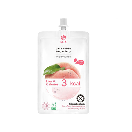 JELLY.B Drinkable Konjac Jelly Peach Healthy and Natural Weight Loss Diet Drink 0 Gram Sugar, Low Calorie 150ml