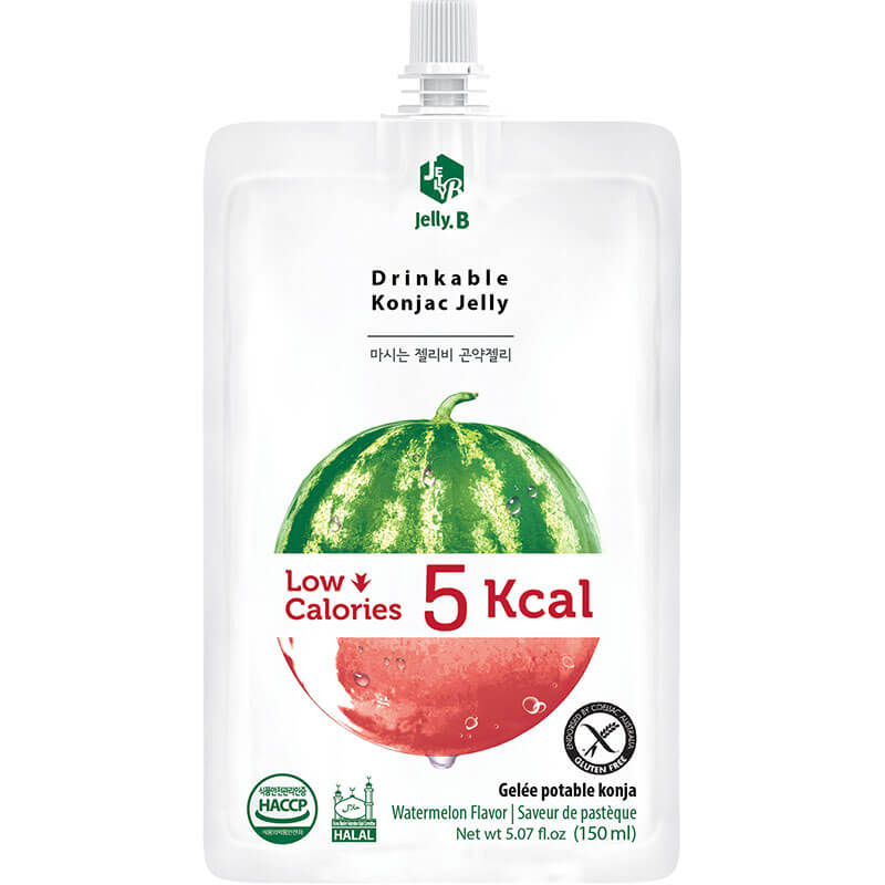 JELLY.B Drinkable Konjac Jelly Watermelon Healthy and Natural Weight Loss Diet Drink 0 Gram Sugar, Low Calorie 150ml