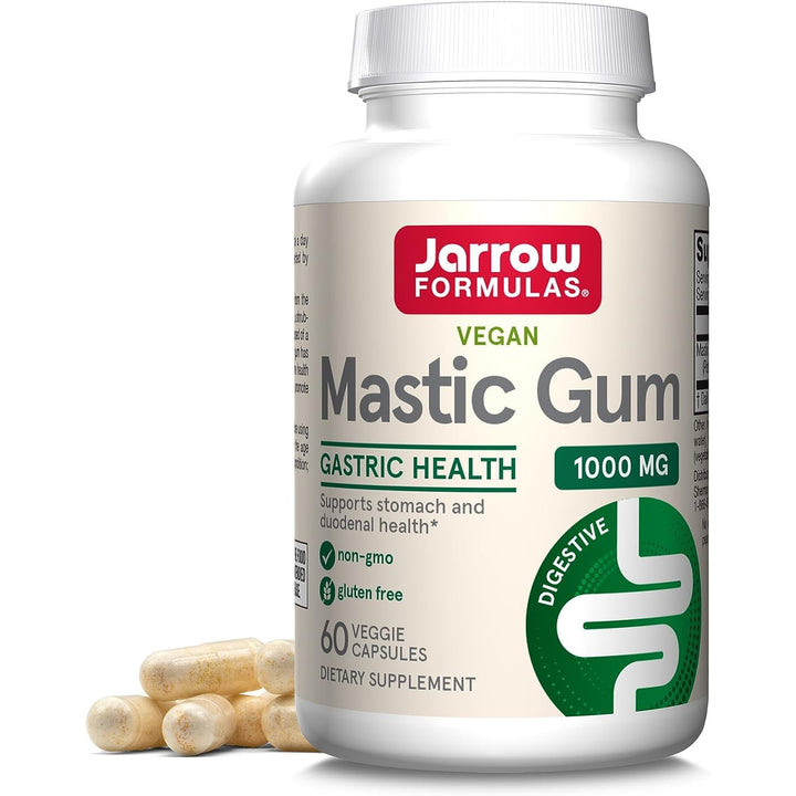 Jarrow Formulas Mastic Gum 1000 mg for Gastrointestinal Health Support, 60 Veggie Capsules Vegan and Gluten Free