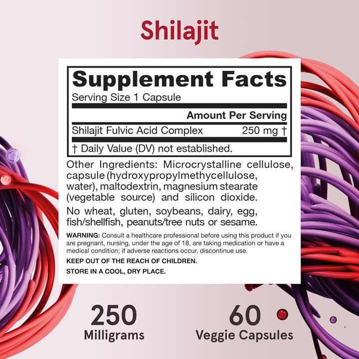 Jarrow Formulas Vegan Shilajit 250 mg 60 Veggie Capsules