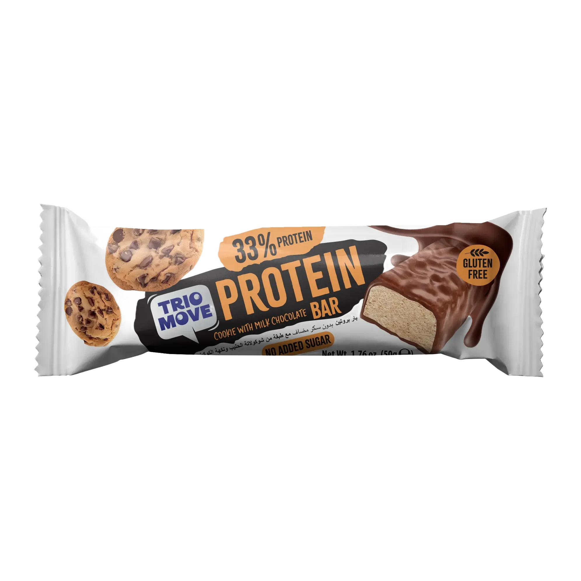 Trio Move Chocolate Coated 33% Protein Milk Chocolate and Cookie Bar 50 gr