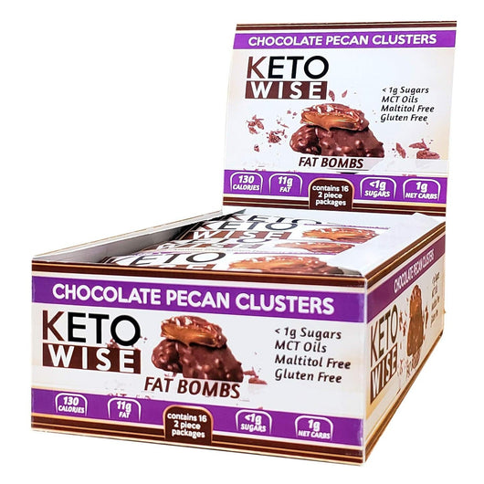 Keto Wise Fat Bombs, Chocolate Pecan Clusters, 1 Piece, Promotes Fat Burning Ketosis