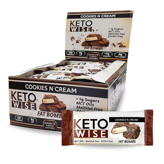 Keto Wise Fat Bombs Cookies N Cream With MCT Oil Gluten Free 32g