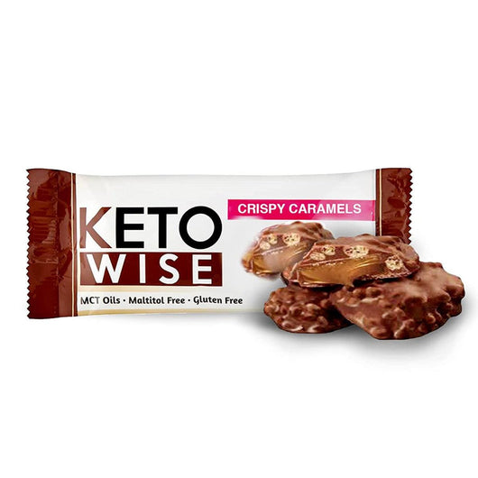 Keto Wise Fat Bombs Crispy Caramels with MCT Oil Gluten Free Maltitol Free 34g