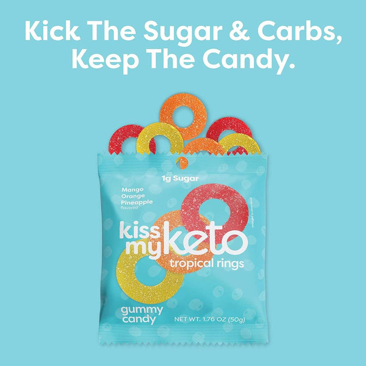 Kiss My Keto Candy Tropical Rings Keto Gummies Low Sugar 50g