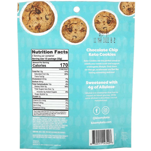 Kiss My Keto Grain-Free Chocolate Chip Cookies 64g