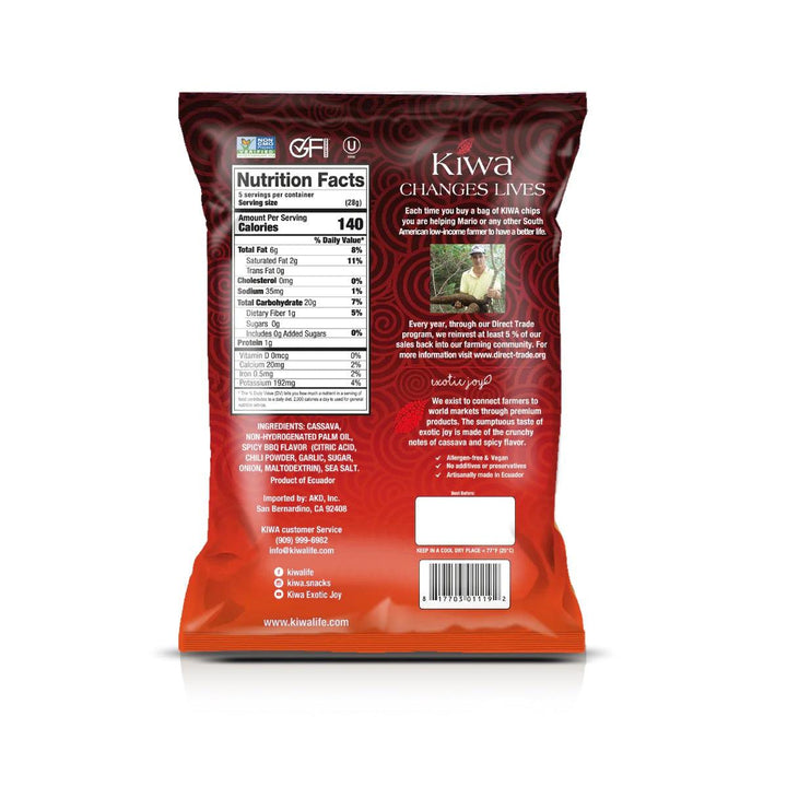 Kiwa Spicy BBQ Cassava Chips Gluten Free Non-GMO 142g