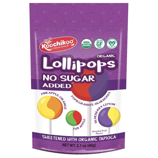 Koochikoo Sugar Free Organic Lollipop Pouch 10 PCS