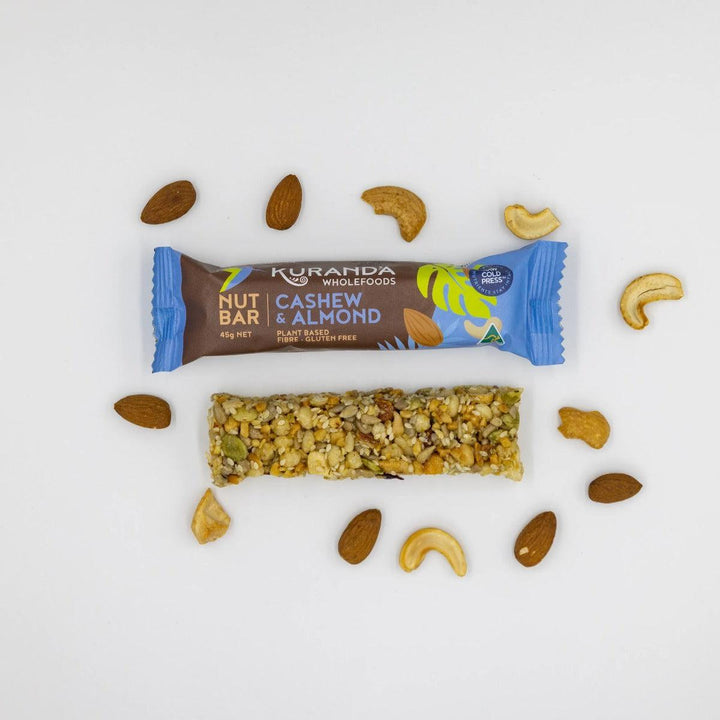 Kuranda Wholefoods Cashew & Almond Nut Bars Gluten Free Dairy Free Keto No Added Sugar 45g