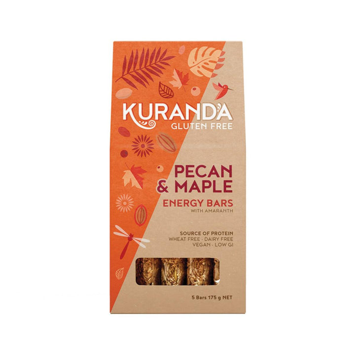 Kuranda Wholefoods Pecan & Maple Multipack Energy Bars Gluten Free Dairy Free 175g