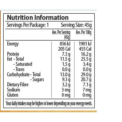 Kuranda Wholefoods Roasted Nut & Cranberry Nut Bars Gluten Free Dairy Free Keto No Added Sugar 45g