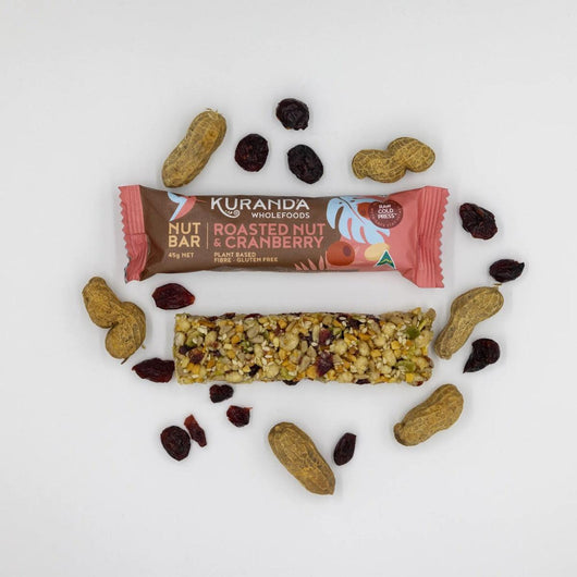 Kuranda Wholefoods Roasted Nut & Cranberry Nut Bars Gluten Free Dairy Free Keto No Added Sugar 45g