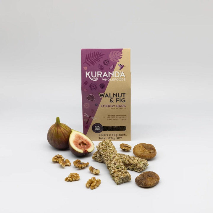 Kuranda Wholefoods Walnut & Fig Multipack Energy Bars Gluten Free Dairy Free 175g