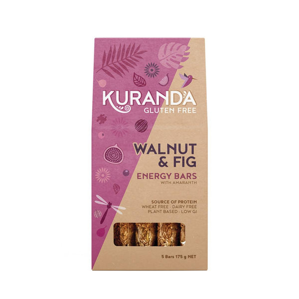 Kuranda Wholefoods Walnut & Fig Multipack Energy Bars Gluten Free Dairy Free 175g