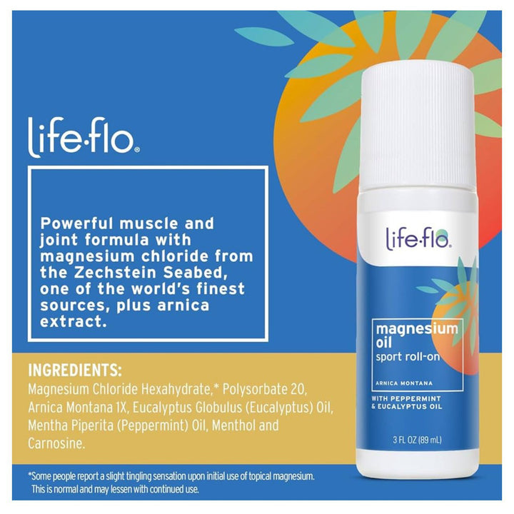 LIFE-FLO Magnesium Oil Sport Roll-on 89ml