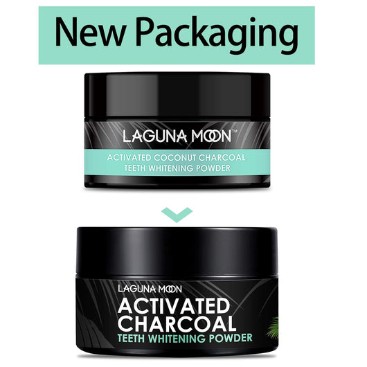 Laguna Moon Activated Charcoal Teeth Whitening Powder - 50g Natural Coconut Charcoal, Effective Teeth Stain Remover and Toothpaste Alternative 50g