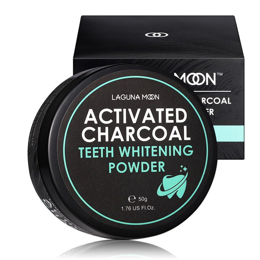 Laguna Moon Activated Charcoal Teeth Whitening Powder - 50g Natural Coconut Charcoal, Effective Teeth Stain Remover and Toothpaste Alternative 50g