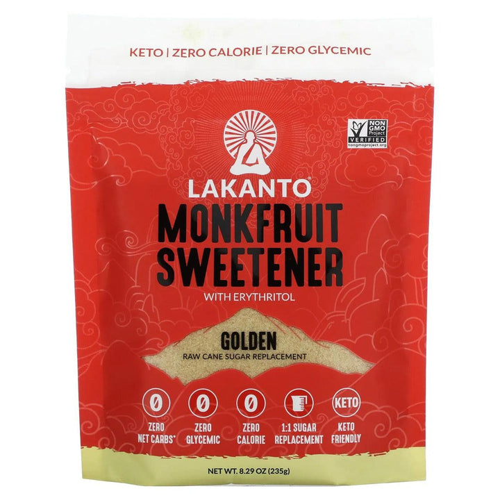 Lakanto Monk Fruit Sweetener With Erythritol Golden Keto Zero Calorie Zero Glycemic 235g