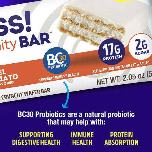 Lenny & Larry's The BOSS Immunity Protein Bar, Maple French Toast, with 17g Dairy & Plant Protein and Probiotics 58g