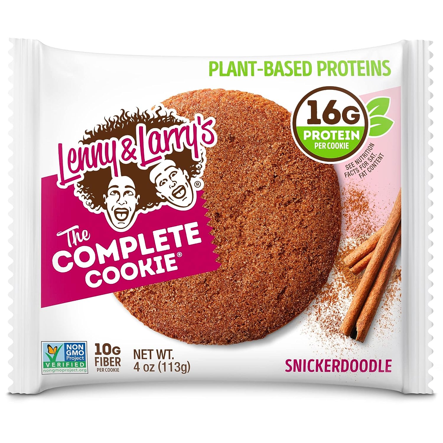 Lenny & Larry's The Complete Cookie, Snickerdoodle, Soft Baked, 16g Plant Protein, Vegan, Non-GMO, 113g